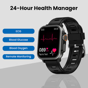BEARSCOME VEE Blood Glucose ECG/EKG Blood Oxygen Sleep Monitoring Music SmartWatch