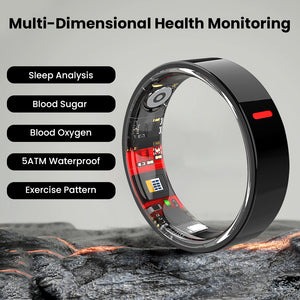 Bearscome R03 Blood Sugar Blood Pressure Blood oxygen HRV Sleep Monitoring Waterproof Smart Ring