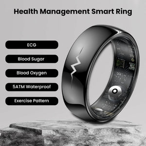 Bearscome R06 Blood Glucose ECG/EKG Blood Pressure Monitoring AI Health Analysis Smart Ring