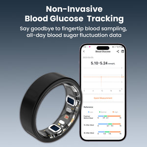 Bearscome V8 High-end Flagship Blood Glucose ECG/EKG Blood Pressure Monitoring AI Health Analysis Smart Ring