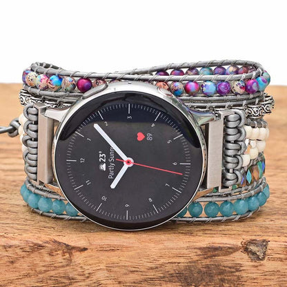 Imperial Stone Bead Hand-Woven strap With Bohemian Style