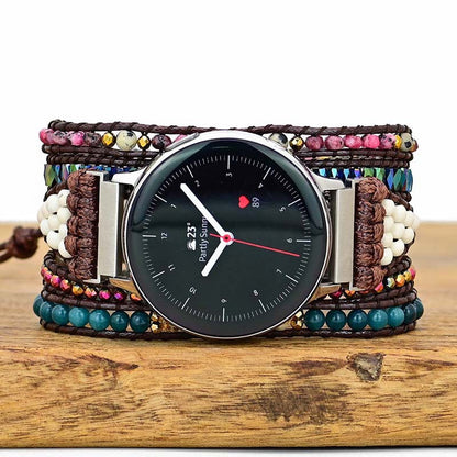 Imperial Stone Bead Hand-Woven strap With Bohemian Style