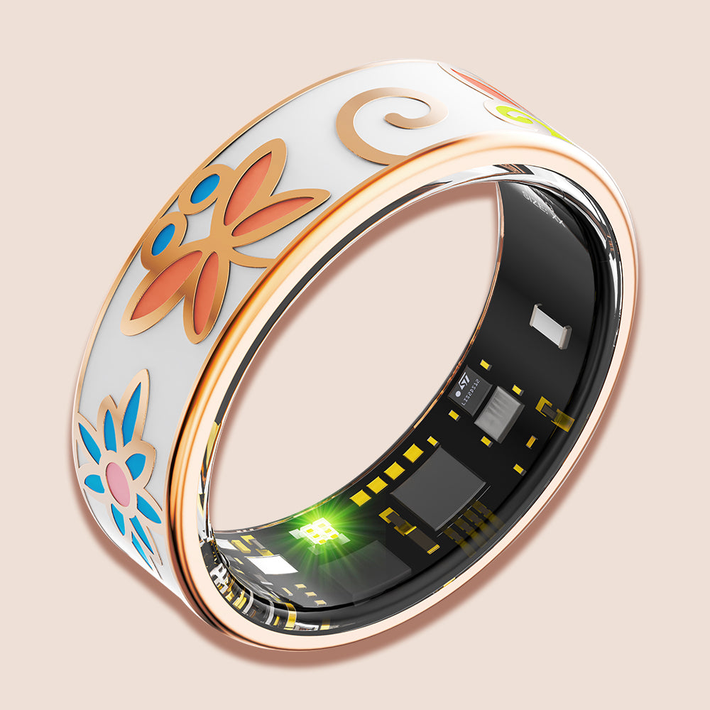 Bearscome R10 Colour Enamels Blood Sugar Blood Pressure Blood oxygen Sleep Monitoring Waterproof Smart Ring